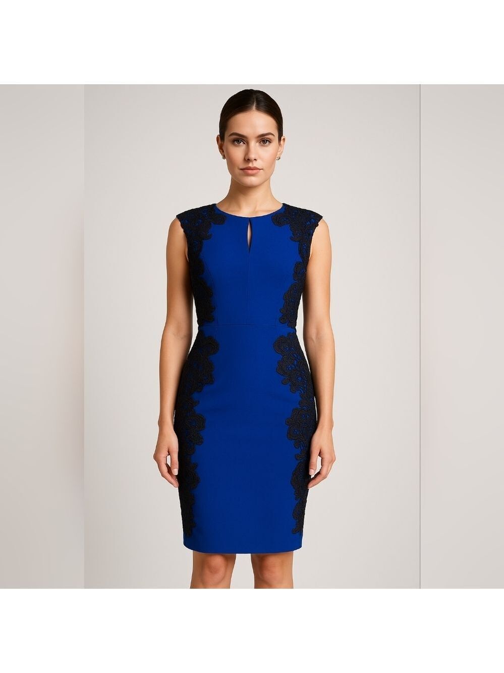 Torrid Royal Blue and Black lace bodycon dress Sz12